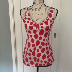 White and red sleeveless top, Boden size 2